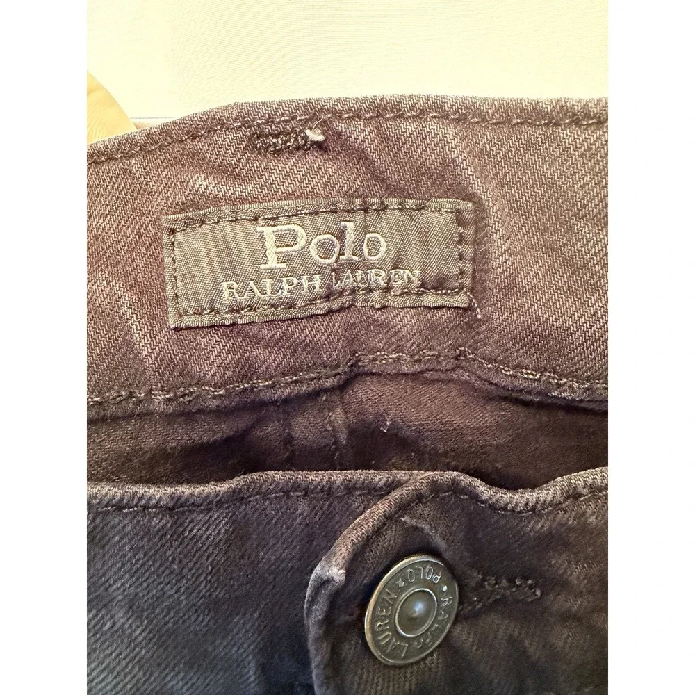 Polo Ralph Lauren Men's Size 32x32 Straight Leg Jeans Dark Black Denim Logo